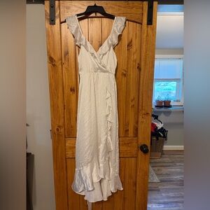 Show Me Your MuMu White High Low Sundress V-neck Sleeveless